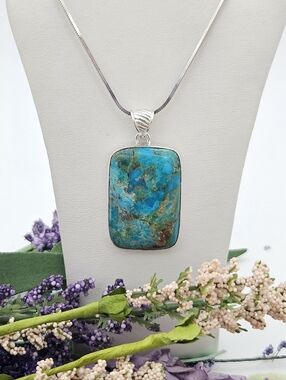 Genuine Kingman Turquoise Sterling Silver Pendant